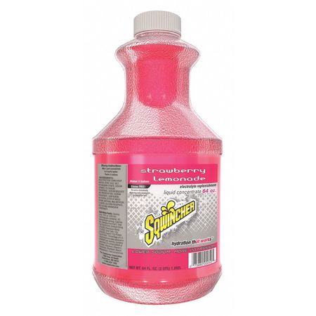 SQWINCHER Sports Drink Mix, 64 oz., Liquid Concentrate, Regular, Strawberry-Lemonade 159030319