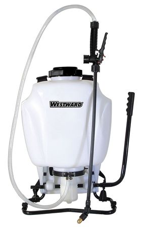 Westward 4 gal. Backpack Sprayer, Polyethylene Tank, Cone, Fan Spray Pattern, 48" Hose Length 36N340