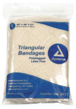 Dynarex Triangular Bandage, 36in W x 51in L, PK12 3672