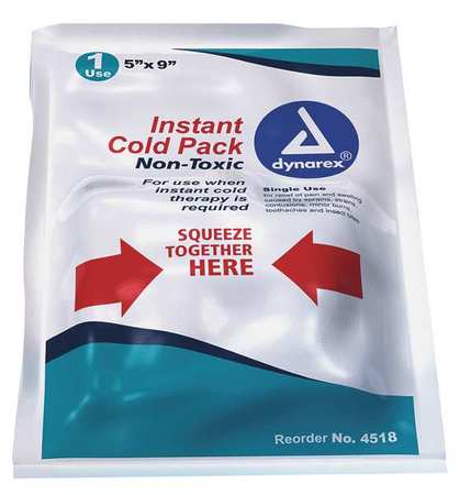DYNAREX Non-Toxic Instant Cold Pack, 5 x 9In, PK24 4518