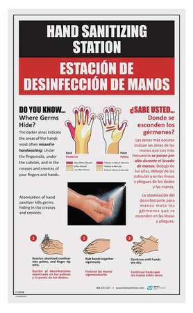 BEST SANITIZERS Bilingual Hand Sanitizing Poster LT10008