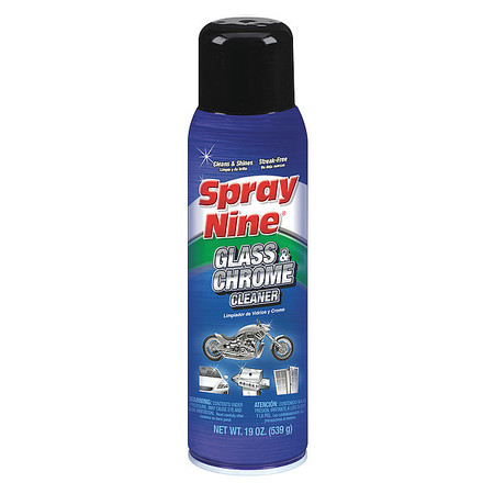 Spray Nine Liquid Glass Cleaner, 19 oz., Clear, Lemon, Aerosol Can, 6 PK 23319