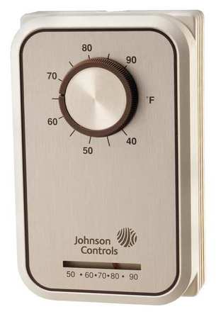 JOHNSON CONTROLS Line Volt Mechanical Tstat, Normally Open, wall, SPDT T22SEB-1C