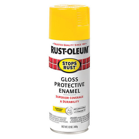 Rust-Oleum Spray Paint, Yellow, Gloss, 12 oz 7747830