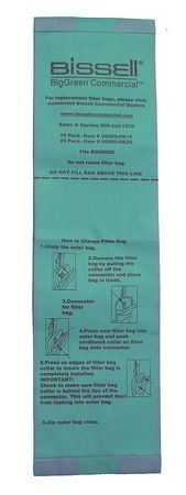 BISSELL COMMERCIAL Vacuum Bag, 25 PK U8000-PK25