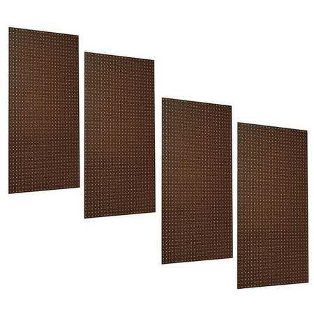 Triton Products 4)  24 In. W x 48 In. H x 1/4 In. D Heavy Duty Brown Commercial Grade Tempered Round Hole Pegboards TPB-4BR