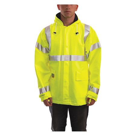 Tingley Eclipse Arc Flash Rain Jacket, Cat 2, Ylw/Green, L J44122