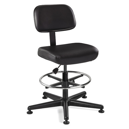 Bevco Vinyl Task Chair, 23" to 33", No Arms, Black 5500-V-BK