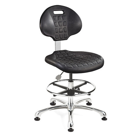 BEVCO Polyurethane Task Chair, 17-1/2" to 25", No Arms, Black 7350-BLK