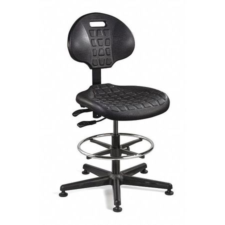 Bevco Polyurethane Task Chair, 21" to 31", No Arms, Black 7501-BLK