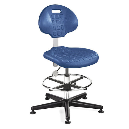 Bevco Blue Poly Cleanroom Chair, ISO 4, 21-31" Seat Ht. 7500C1-BLU