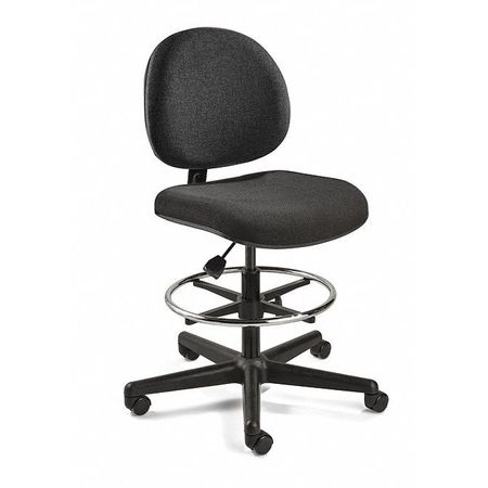 Bevco Fabric Task Chair, 24" to 34", No Arms, Black V4507HC-BK