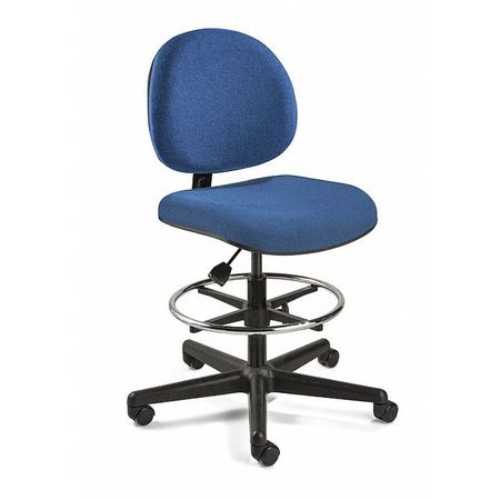 Bevco Fabric Task Chair, 24" to 34", No Arms, Royal Blue V4507HC-BL