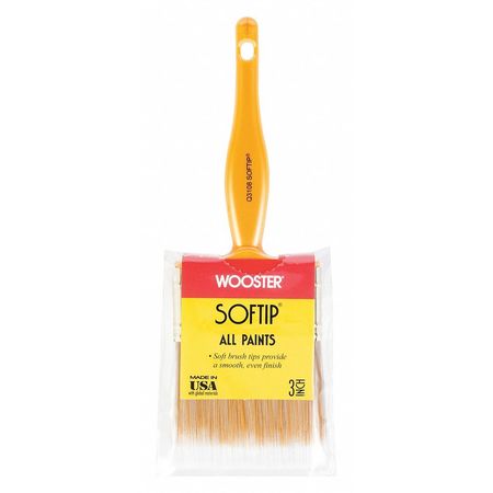 WOOSTER 3" Trim/Wall Paint Brush, Synthetic Bristle, Plastic Handle Q3108-3