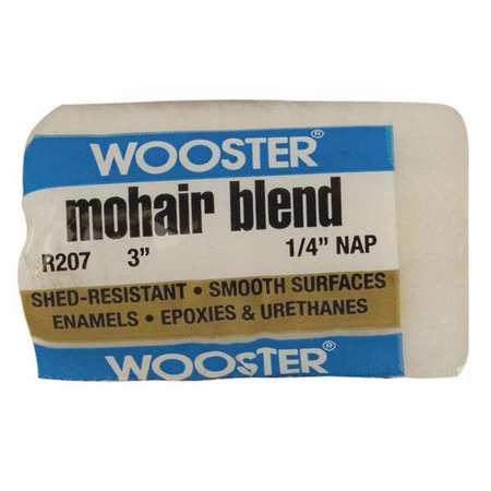 WOOSTER 3" Paint Roller Cover, 1/4" Nap, Mohair/Polyester R207 - 3