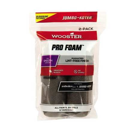 Wooster 4-1/2" Mini Paint Roller Cover, No Nap Nap, Foam, 2 PK RR308-4  1/2