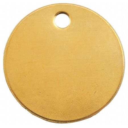 ZORO SELECT Tag, Brass, Yellow, 2" Hx2" W, Round, PK100 41882