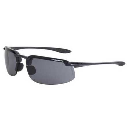 Crossfire Safety Glasses, Gray Scratch-Resistant 2141