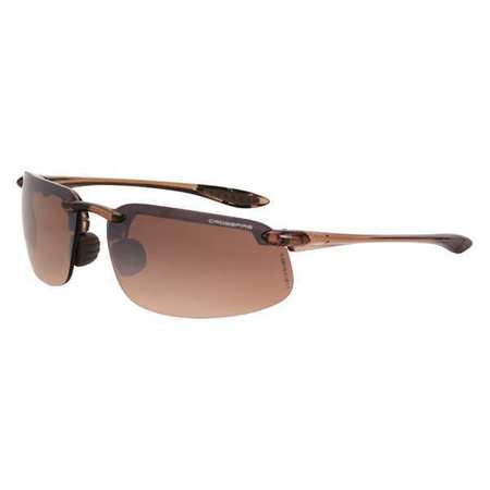 Crossfire Safety Glasses, Brown Scratch-Resistant 211125