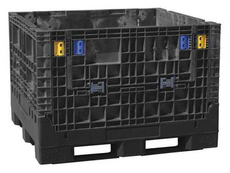 Buckhorn Black Collapsible Bulk Container, Plastic, 36.3 cu ft Volume Capacity BN4845412010000