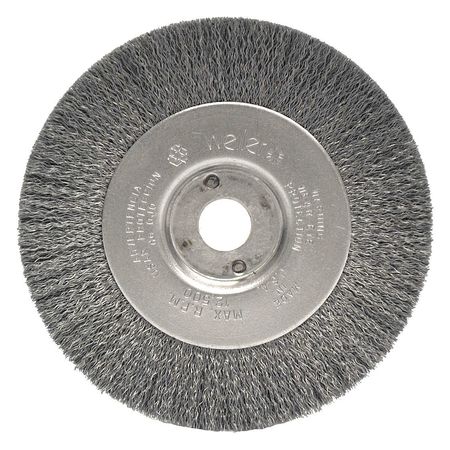 WEILER 4" Narrow Face Crimped Wire Wheel .0118" SS Fill 1/2"-3/8" Arbor Hole 00184