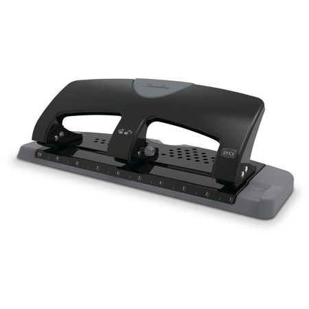 Swingline Three-Hole Paper Punch, 20 Sheets, Blk/Gry A7074133
