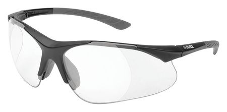 Delta Plus Safety Reading Glasses, Scratch-Resistant, Black Half-Frame, Clear Lens, +2.0 Diopter RX500C - 2.0