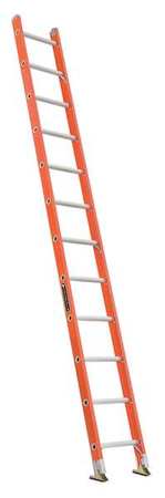 Louisville 12 ft. Straight Ladder, Fiberglass, 12 Steps, Orange Finish, 300 lb Load Capacity FE3112