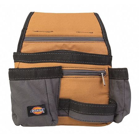 DICKIES Framers Pouch, 11 Pocket, Gray/Tan, Heavy Duty, Padded Canvas, 11 Pockets 57019