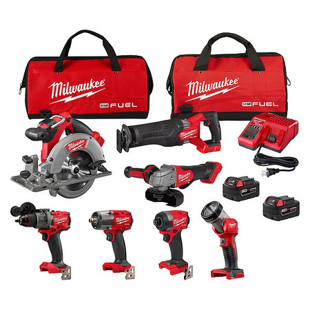 MILWAUKEE TOOL Drill/Impact Driver Tool Combo Kit, 5pcs 3697-27, 48-11-1852, 48-59-1808