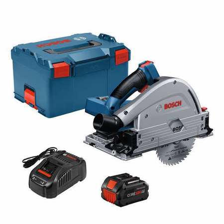 BOSCH Track Saw Kit, 18V DC, 5,500 RPM GKT18V-20GCL14/GBA18V80