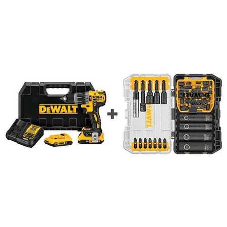 DEWALT Tool Connect Hammer Drill Kit, 1/2" Chuck DCD797D2/DWA2T35IR