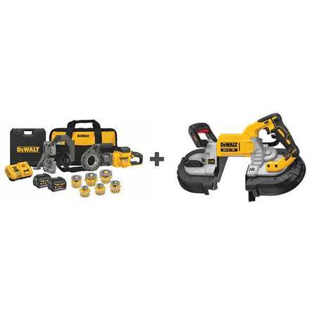 DEWALT Pipe Threading and Cutting Machines, 1 1/2 in to 2 in, Rod: No Rod Bolt: No Bolt DCE700X2K/DCS376B