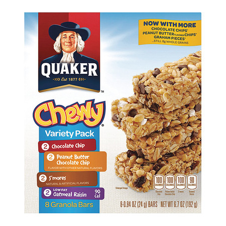 QUAKER OATS Chewy Granola Bars Variety Pack, 8 PK 31188