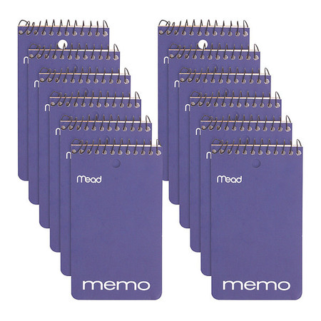 Mead Memo Book, 60 Sheets, 3" x 5", PK12 45354PK