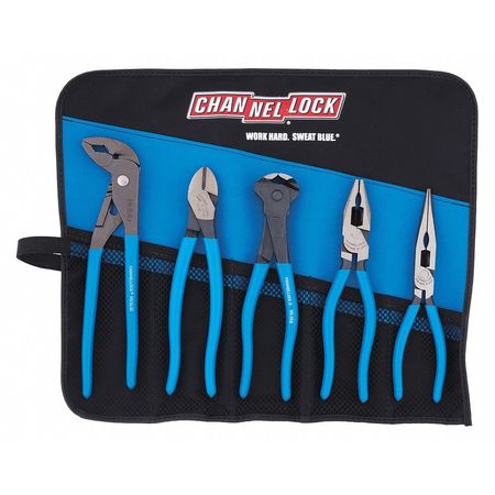 Channellock 5 Piece Plastic Grip Plier Set TOOL ROLL-5E