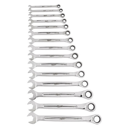 Milwaukee Tool 15pc Ratcheting Combination Wrench Set - Metric 48-22-9516