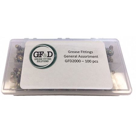 Gf&D Systems General Grease Fitting Assrtmnt, 100 pcs. GFD2000