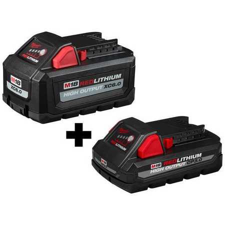 Milwaukee Tool M18 XC6.0 Battery Pack + CP3.0 Battery 48-11-1865, 48-11-1835