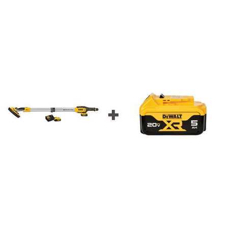 DEWALT Cordless Drywall Sander, L 49 in,  DCE800P2/DCB205