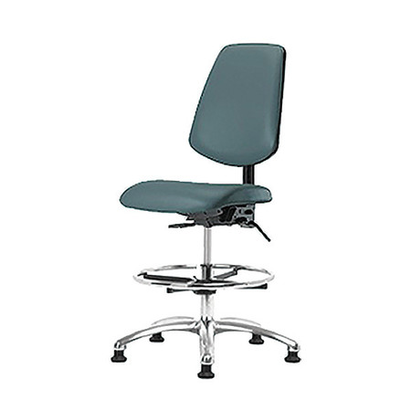 BLUE RIDGE ERGONOMICS Vin Med Ben Chair w/ Med Bk CF Gld Blu BR-VMBCH-MB-CR-T0-A0-CF-RG-8546