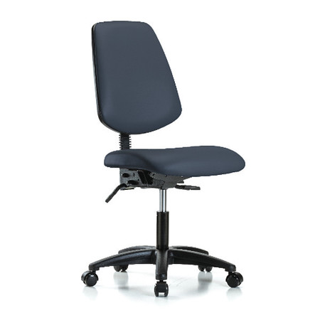 BLUE RIDGE ERGONOMICS Desk Chair, Vinyl, 18" to 23" Height, No Arms, Imperial Blue BR-VDHCH-MB-RG-T1-A0-RC-8582