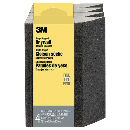 3M Single-Angle Sanding Sponge, 4 7/8" L, PK4 CP-042-4PK