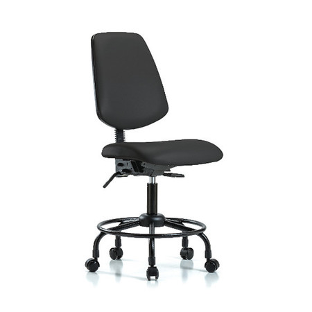 BLUE RIDGE ERGONOMICS Medium Bench Chair, Vinyl, 23" to 31" Height, No Arms, Black BR-VMBCH-MB-RT-T0-A0-RC-8540