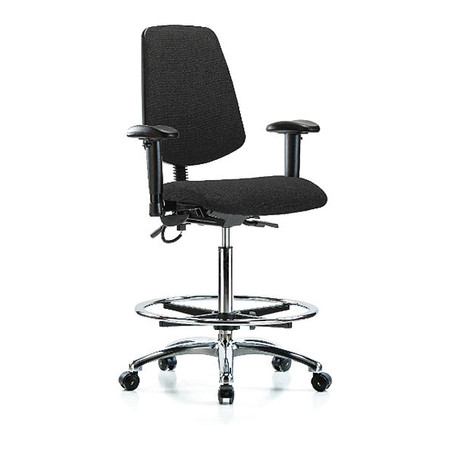 BLUE RIDGE ERGONOMICS ESD Fab Hi Ben Chair w/ Med Bk CF EC BLK BR-ESD-FHBCH-MB-CR-T0-A1-CF-EC-ESDBLK