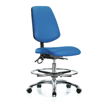 BLUE RIDGE ERGONOMICS ESD Vin Med Ben Chair w/ Med Bk EC BLU BR-ESD-VMBCH-MB-CR-T1-A0-CF-EC-ESDBLU