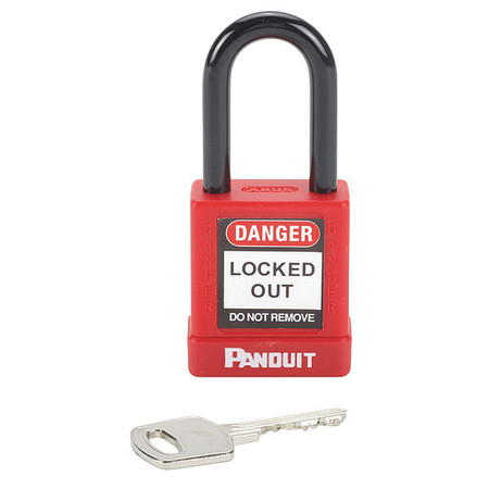 PANDUIT Non-Conductive Lock, 1.50" Shackle, Rd PSL-8