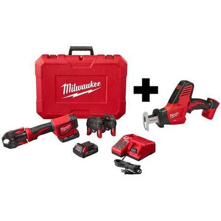 MILWAUKEE TOOL M18 Press Tool Kit and Recip Hackzall 2674-22C, 2625-20