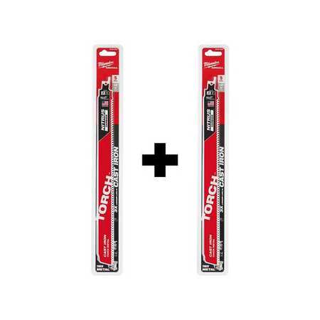 MILWAUKEE TOOL TORCH 12" 7 TPI  Carbide 5PK w EXTRA 5PK 48-00-5563, 48-00-5563