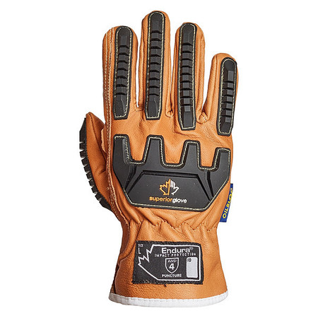 SUPERIOR GLOVE Leather Gloves, M, Goatskin, PR 378GKVSBM